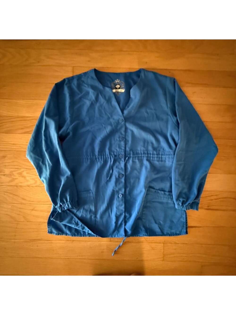 Dickie's Women's Medium Blue Button Up V-Neck Medical Uniform Scrub Jacket